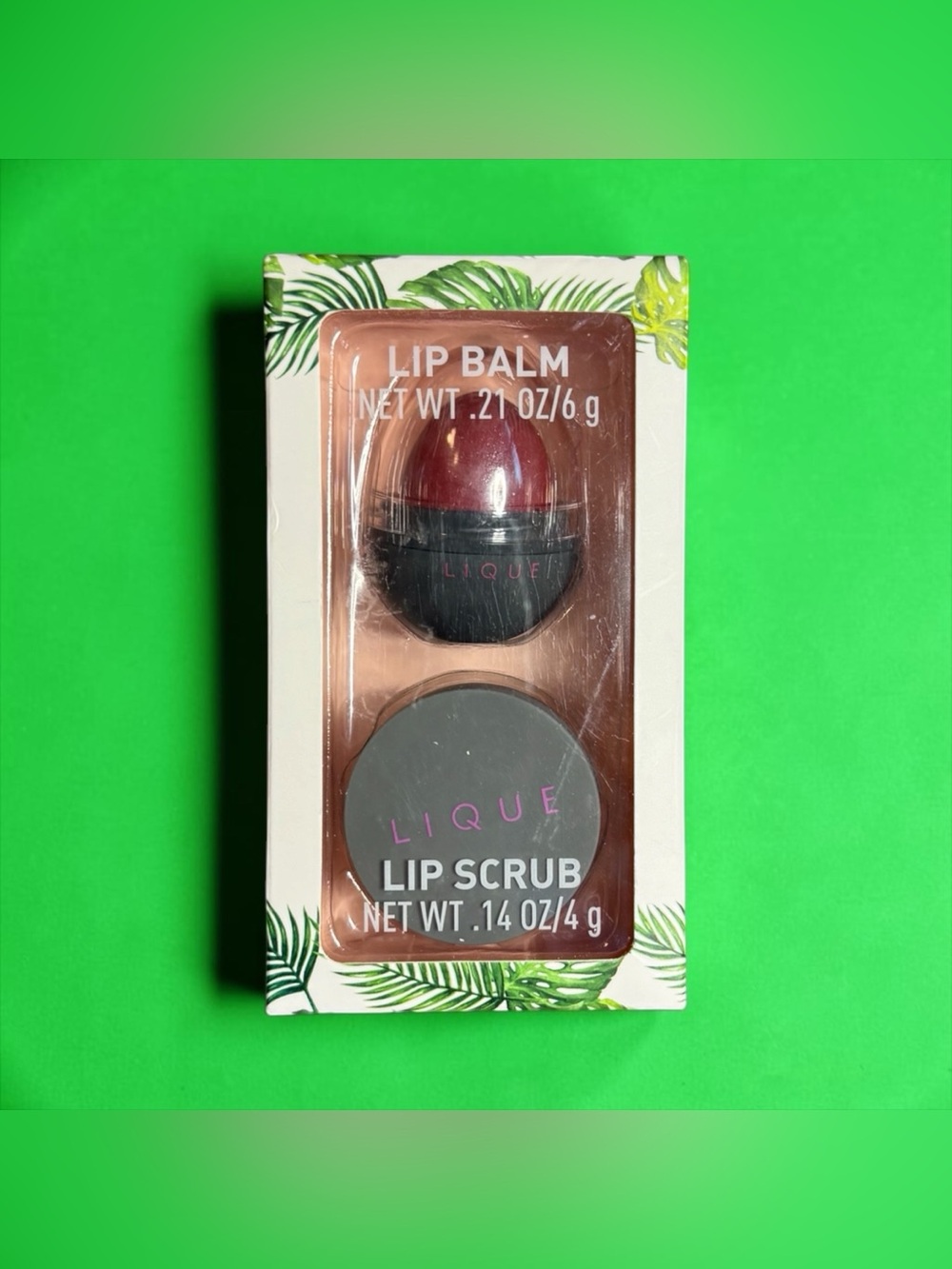 🏷️‼️5/$25🏷️‼️🫦LIQUE🫦Lip Balm & Lip Scrub Duo in Ambitious(Berry Red)/NIB